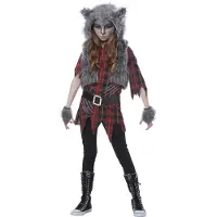 Vegaoo - Geruite weerwolf outfit voor meisjes