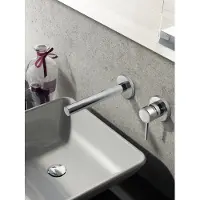 Hotbath Buddy 005 wastafelmengkraan rechte uitloop 2 rozetten chroom