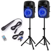VONYX VPS122A geluidsinstallatie 800W met stands en LED's