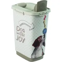 Rotho Mypet Voeder Strooicontainer Grijs&Cappuccino - Hondenvoerbewaarbak - 25 l