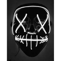 Vegaoo - Lichtgevend wit licht led masker voor volwassenen