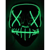 Vegaoo - Groen lichtgevend led masker voor volwassenen