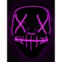 Vegaoo - Fuchsia lichtgevend led masker voor volwassenen