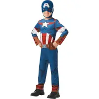 Marvel VERKLEEDKOSTUUM CAPTAIN AMERICA JONGEN 5/6 JAAR Blauw, Turquoise, Lichtblauw, Marine