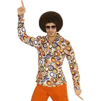 Widmann Groovy 70's heren shirt cirkels (multicolor, S/M)