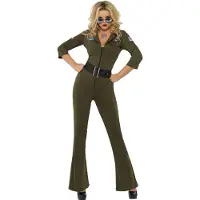 Vegaoo Hottie Top Gun pilotenkostuum voor dames - Verkleedkleding - Medium