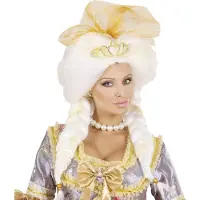 Widmann - Pruik, Fantasie Koningin - Wit / Beige - Carnavalskleding - Verkleedkleding