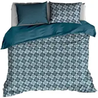 De Witte Lietaer Dekbedovertrek Escher Legion Blue Satijn-260 x 200 / 220 / 240 cm | Extra Breed