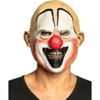 Boland Mean clown horror masker (rood, zwart en naturel)