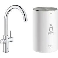 GROHE Red keukenkraan duo met C-uitloop en M-size boiler chroom