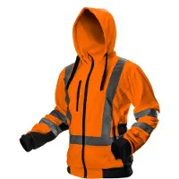 GRUPA TOPEX Hi-Vision Werkjas Soft Thermo H Balk Reflectie ORANJE S Warm Polar Fleece Aan De Binnenzijde Dubbelzijdige Kleur 240gr/m EN ISO 13688:2013