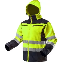 GRUPA TOPEX Hi-Vision Softshell Jas Flu Geel XXL/56 Donkere Stof Water En Wind Bestendig ISO 20471:2013 ISO 13688:2013