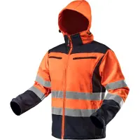 GRUPA TOPEX Hi-Vision Softshell Jas Flu Oranje XL/54 Donkere Stof Water En Wind Bestendig ISO 20471:2013 ISO 13688:2013