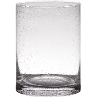 Hakbijl Glass Cilindervaas Archer Soda Bubbles 15x20cm Transparant transparant Keramiek