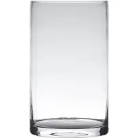 Hakbijl Glass Transparante home-basics cylinder vorm vaas/vazen van glas 20 x 15 cm - Vazen