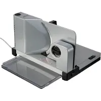 Ritter Snijmachine - icaro 7 - Made in Germany - Allessnijder Elektrisch inklapbar - 65W Eco Motor - broodsnijmachine, vleeswarensnijmachine, vlees, brood, gronten - broodsnijder Zilver