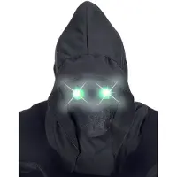 Widmann - Onzichtbaar gezichtsmasker met capuchon en lichtgevende ogen groen volwassene