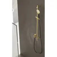 Hotbath Cobber Glijstang 90cm met handdouche Gepolijst Messing PVD M308