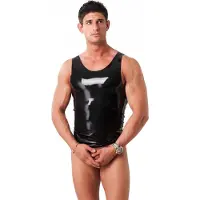 Rimba - Latex Heren Shirt - Zwart L