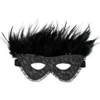 Rimba - Burlesque Masker Met Veren - Zwart