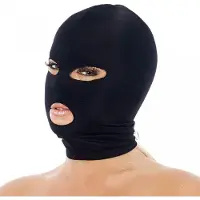 Rimba - SM Hoofdmasker - Hood uit elastische stof Met Gaten Voor ogen En mond