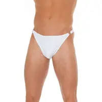 Rimba - Erotische Herenstring Wit - One Size - Met Twee Gespjes