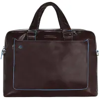 Piquadro Blue Square Computer Portfolio Briefcase 15'' mahogany