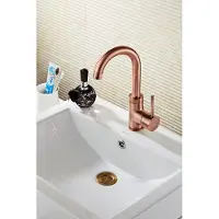 Saniclear Copper Matrix wastafelkraan met hoge uitloop geborsteld koper