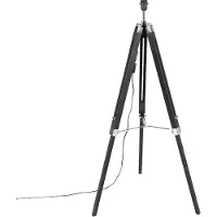 QAZQA Landelijke vloerlamp zwart zonder kap - Tripod