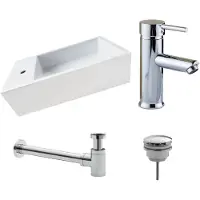 Saniclear fonteinset alaska links met chromen kraan