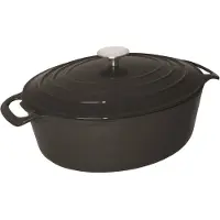 Vogue Ovale braadpan | Zwart | 6 Liter