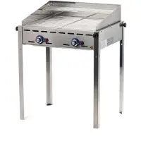 Hendi Gasbarbecue Green Fire | 2 Branders met Windkap | 2 RVS Grillroosters 1/1 GN | 740x612x h 825 mm