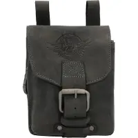 Greenburry Vintage Heuptas leer 15 cm charcoal