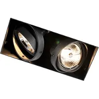 QAZQA Inbouwspot zwart draai- en kantelbaar trimless 2-lichts - Oneon 2