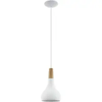 Eglo Moderne hanglamp Sabinar 18cm wit met houtbruin