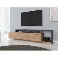 Meubella TV Meubel - Eiken en Antraciet - 219x45x52 cm Kast met lade
