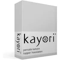 Kayori Topper Hoeslaken Shizu Zilvergrijs (Percal)-100 x 200 cm
