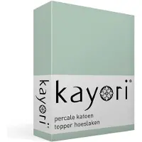 Kayori Topper Hoeslaken Shizu Groen (Percal)-200 x 200 cm