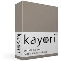 Kayori Hoeslaken Shizu Taupe (Percal)-180 x 210/220 cm