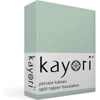 Kayori Split Topper Hoeslaken Shizu Groen (Percal)-160 x 210 cm