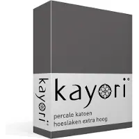Kayori Hoeslaken Shizu Antracite (Percal)-140 x 200 cm