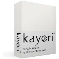 Kayori Split Topper Hoeslaken Shizu Offwhite (Percal)-180 x 200 cm
