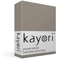 Kayori Hoeslaken Shizu Taupe (Percal)-140 x 200 cm