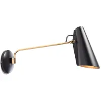Northern Birdy wandlamp zwart-messing