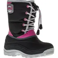 Winter-Grip Snowboot Junior Northern Hiker Zwart Grijs Roze-Schoenmaat 31 - 32