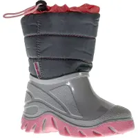 Winter-Grip Snowboot Junior Welly Walker Antraciet Grijs Roze-Schoenmaat 26 - 27