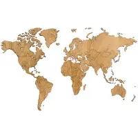 MiMi Innovations Wooden World Map - DIY - Oak