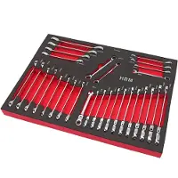HBM Professionele 30 Delige Ring / Ratel / Steeksleutelset Foam Inlay