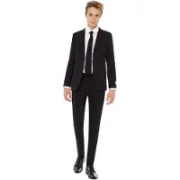 Opposuits kostuum Black Knight zwart Jongens Polyester Reverskraag Effen - maat 158/164