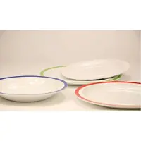 Adhome -26 cm standaardbord - wit met groene rand